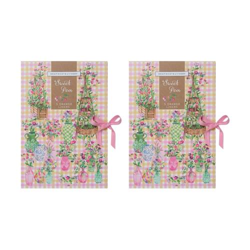 2x 5pc Heathcote & Ivory Sweet Pea Scented Drawer Liners English Lavender