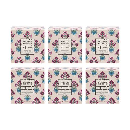 6PK Heathcote & Ivory William Morris Beautiful Sleep Lavender Bath Bomb 200g