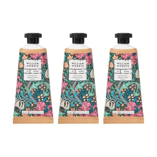 3PK Heathcote & Ivory William Morris Aloe Lime Hand Cream Multi 50ml