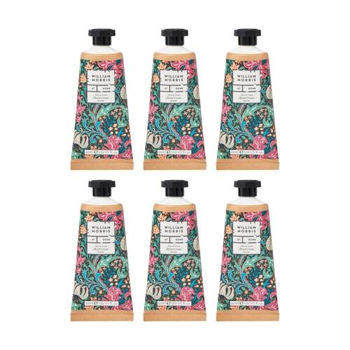 6PK Heathcote & Ivory William Morris Aloe Lime Hand Cream Multi 50ml