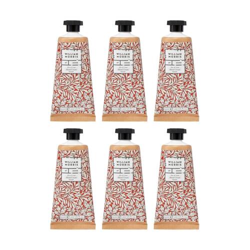 6PK Heathcote & Ivory William Morris Aloe Lime Hand Cream Floral 50ml