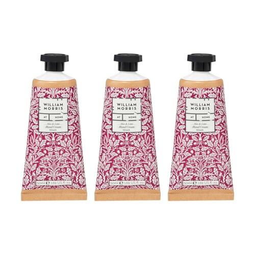 3PK Heathcote & Ivory William Morris Aloe Lime Hand Cream Acorn 50ml