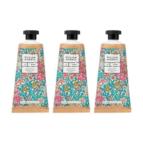 3PK Heathcote & Ivory William Morris Aloe Lime Cream Golden Lily Light 50ml