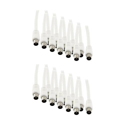 12PK Pro2 1M Rg59Quad Pal Flylead Plug To White RG59 Coaxial Cable