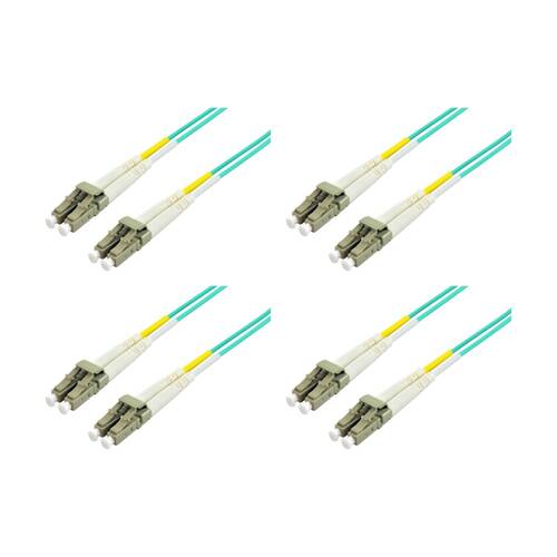 4PK Comsol LC-LC Multi-Mode Duplex Fibre Patch Cable LSZH 50/125 OM4 2M