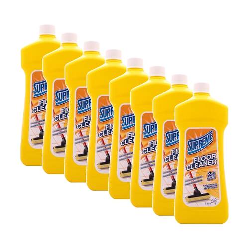 8PK Supreme 2-in-1 All Hard Floor Cleaner & Disinfectant Liquid 1L