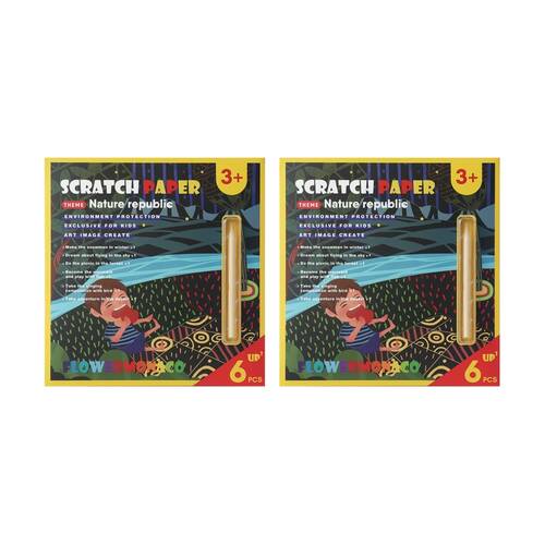 2PK 6pc Flower Monaco Scratch Cards Nature Republic Theme Sheets Kids 3y+
