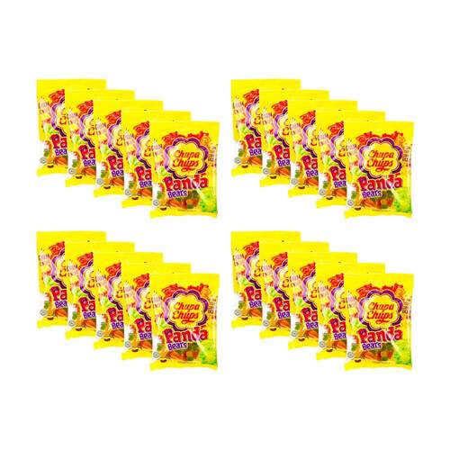 20PK Chupa Chups Jelly Panda Bears Gummy Lollies Sweets Pack Multi Flavour 90g