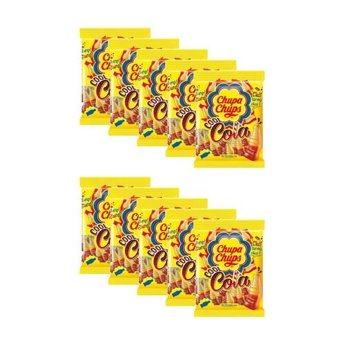 10PK Chupa Chups Jelly Cool Cola Bottle Gummy Lollies Sweets Pack 90g