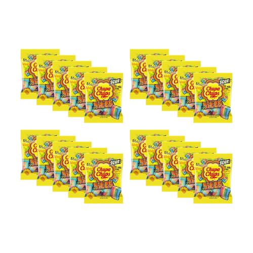 20PK Chupa Chups Jelly Sour Bite Sugar Coated Lollies Candy Pack 90g