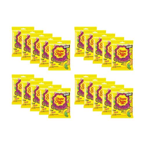 20PK Chupa Chups Jelly Sour Crawl Sugar Coated Lollies Candy Pack 90g