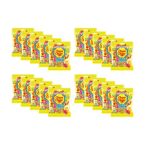 20PK Chupa Chups Jelly 5 Mix Top Gummy Lollies Sweets Pack Multi Flavour 90g