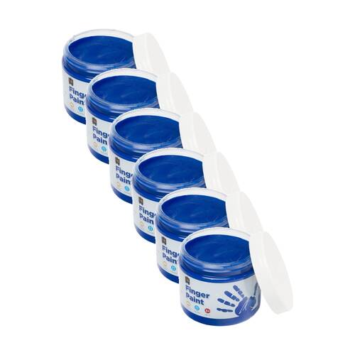 6PK Educational Colours Finger Paint Blue 20ml Kids Art/Craft 250ml 3y+