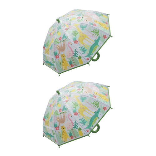 2PK Floss & Rock Colour Changing Umbrella Jungle Design Kids 3y+ 60x70cm