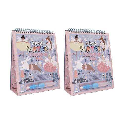 2PK Floss & Rock Magic Water Colouring Flipbook Enchanted Kids 26x20cm 18m+
