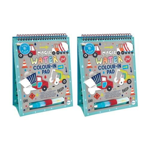2PK Floss & Rock Magic Water Colouring Flipbook Construction Theme 26x20cm 18m+