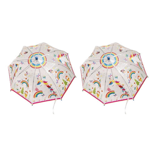 2PK Floss & Rock Colour Changing Umbrella Rainbow Fairy Transparent 3y+ 60x70cm