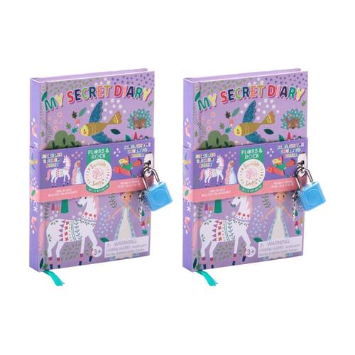 2PK Floss & Rock My Secret Scented Lock Key Diary Fairy Tale 15x10cm 3y+