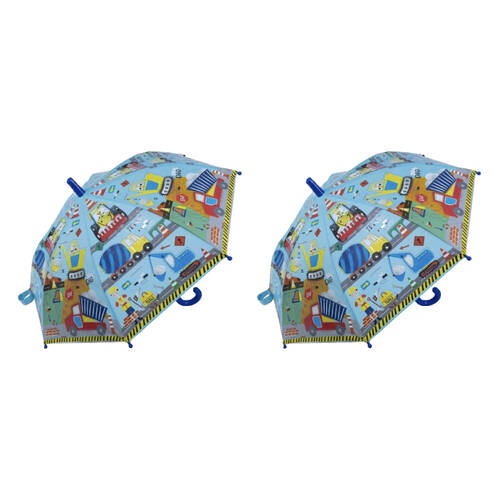 2PK Floss & Rock Colour Changing Umbrella Construction Theme Kids 3y+ 60x70cm