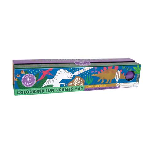 Floss & Rock Activity Mat Dinosaur Reusable Colouring Kids 3y+
