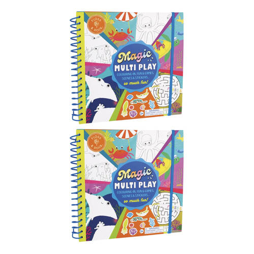 2PK Floss & Rock Water Multiplay Ocean Reusable Activity Book 16 Mess-Free Fun