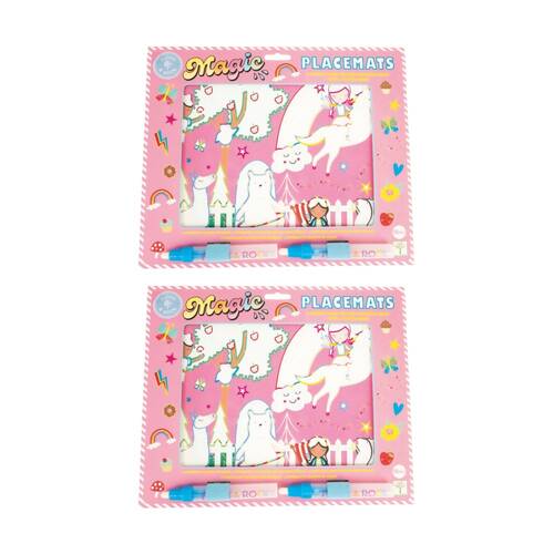 2PK Floss & Rock Magic Water Mats Rainbow Fairy Reusable Kids Activity 18m+