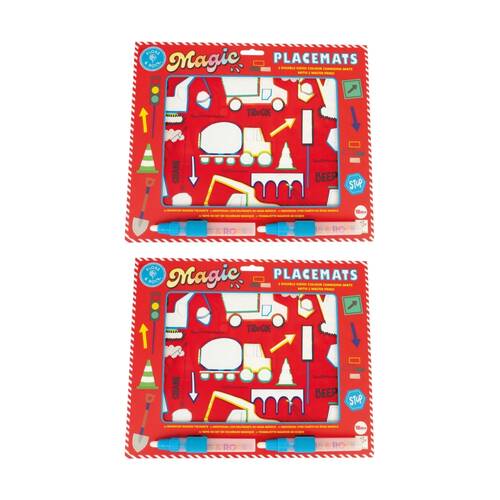 2PK Floss & Rock Magic Water Mats Construction Reusable No Mess 18m+ 30x23cm