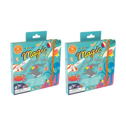 2PK Floss & Rock Magic Water Colouring Ocean Reusable Colour-In Set 3y+ 19x