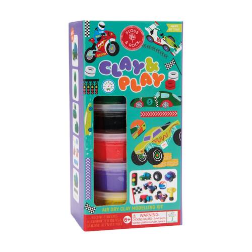Floss & Rock Kids 6y+ Clay And Play Modelling Craft Kit Creative Fun Cars