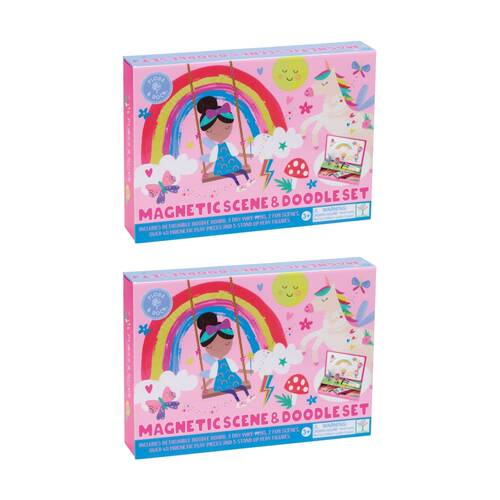 2PK Floss & Rock Kids 3y+ Magnetic Scene And Doodle Drawing Set Rainbow Fairy