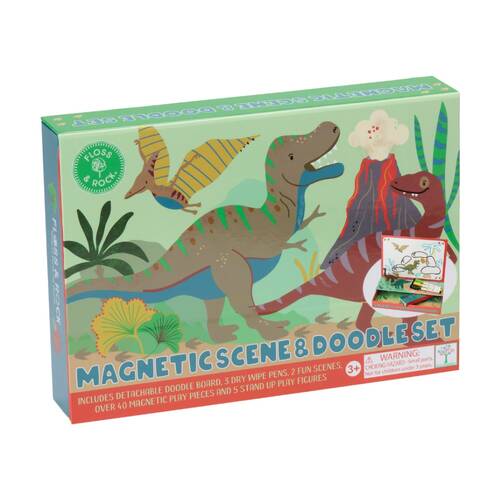 Floss & Rock Kids 3y+ Magnetic Scene And Doodle Drawing Set Dinosaur