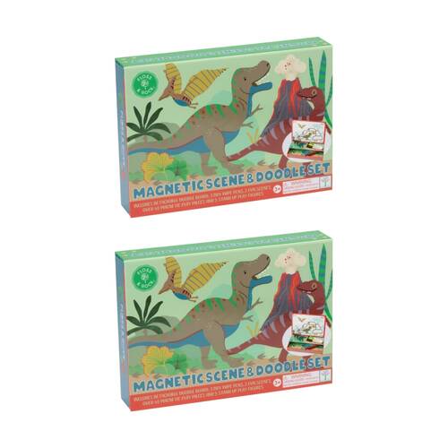 2PK Floss & Rock Kids 3y+ Magnetic Scene And Doodle Drawing Set Dinosaur