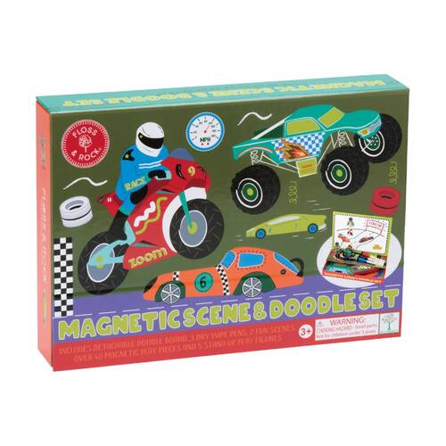 Floss & Rock Kids 3y+ Magnetic Scene And Doodle Drawing Set Cars