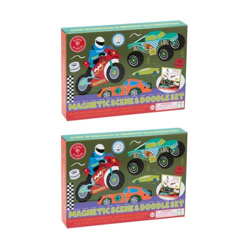 2PK Floss & Rock Kids 3y+ Magnetic Scene And Doodle Drawing Set Cars