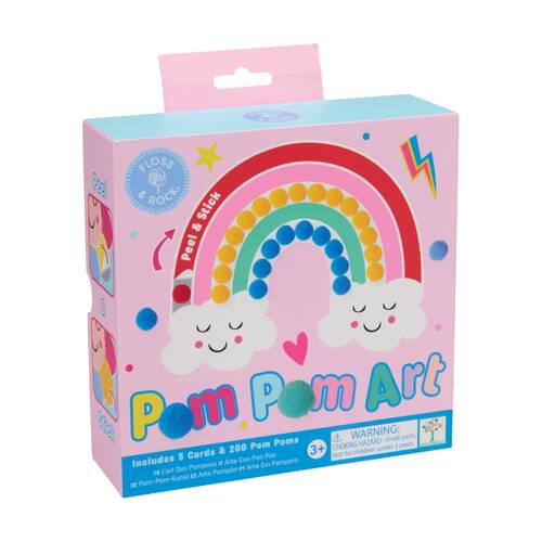 Floss & Rock Kids 3y+ Pom Pom Art Peel And Stick Craft Kit Rainbow Fairy