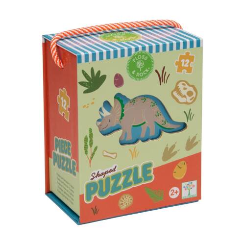 12pc Floss & Rock Kids 2y+ Shaped Jigsaw Puzzle Activity Game Dinosaur