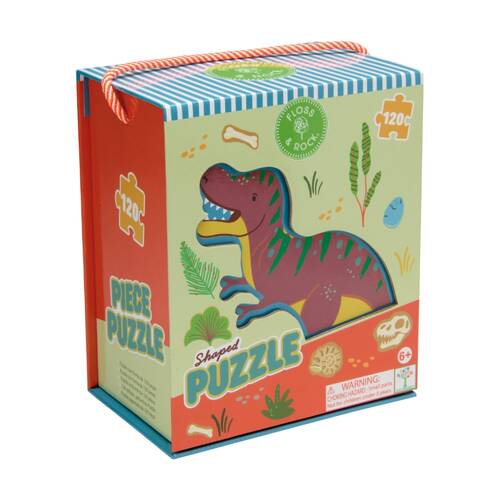120pc Floss & Rock Kids 6y+ Shaped Jigsaw Puzzle Activity Game Dinosaur