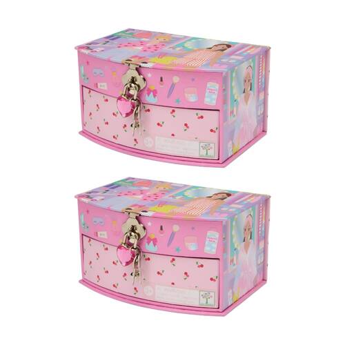 2PK Floss & Rock Kids 5y+ Fashion Friends Jewellery Box Storage Glam Lab