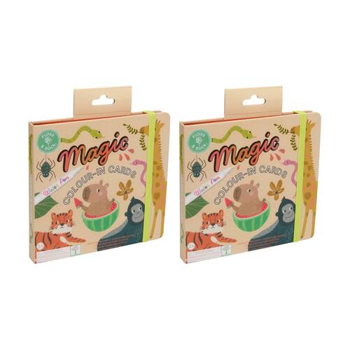 2PK Floss & Rock Kids 3y+ Magic Water Colouring Cards Mess-Free Activity Jungle