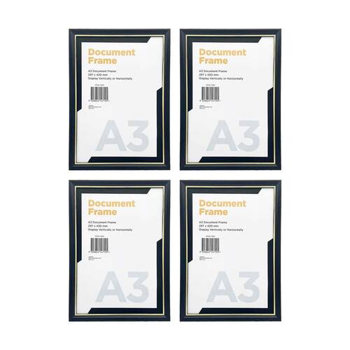 4PK Braz A3 Certificate Document Image Photo Frame 297x420mm Gold Silver