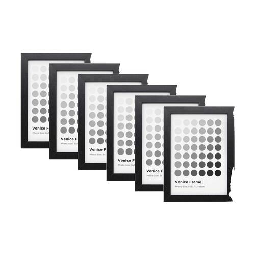 6PK Braz Venice Image Photo Document Display Frame 13x18cm Black