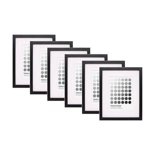 6PK Braz Venice Image Photo Document Display Frame 20x25cm Black