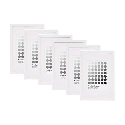 6PK Braz Venice Image Photo Document Display Frame 20x30cm White