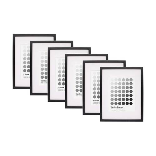 6PK Braz Venice Image Photo Document Display Frame 27.9x35.6cm Black