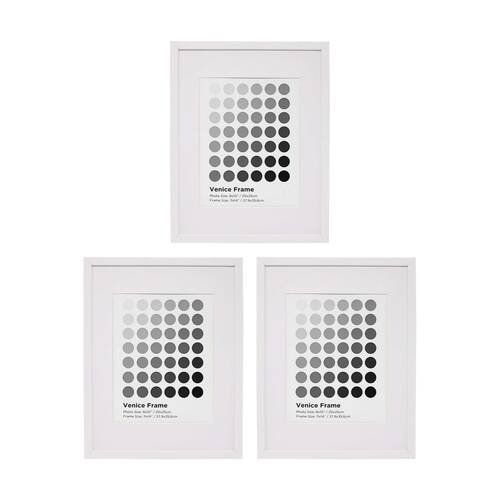 3PK Braz Venice Image Photo Document Display Frame 27.9x35.6cm White