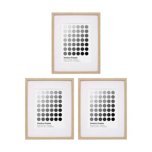 3PK Braz Venice Image Photo Document Display Frame 27.9x35.6cm Beech