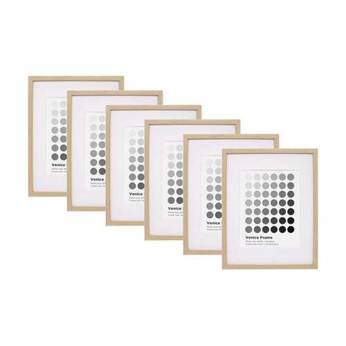 6PK Braz Venice Image Photo Document Display Frame 27.9x35.6cm Beech