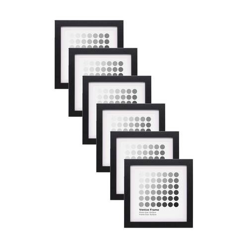 6PK Braz Venice Image Photo Document Display Frame 15x15cm Black