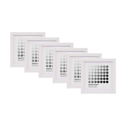 6PK Braz Venice Image Photo Document Display Frame 15x15cm White