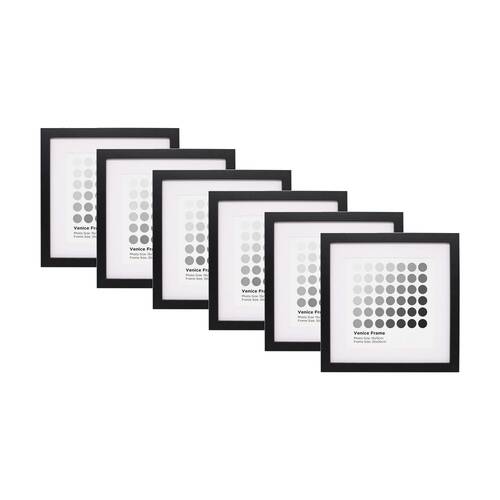 6PK Braz Venice Image Photo Document Display Frame 20x20cm Black